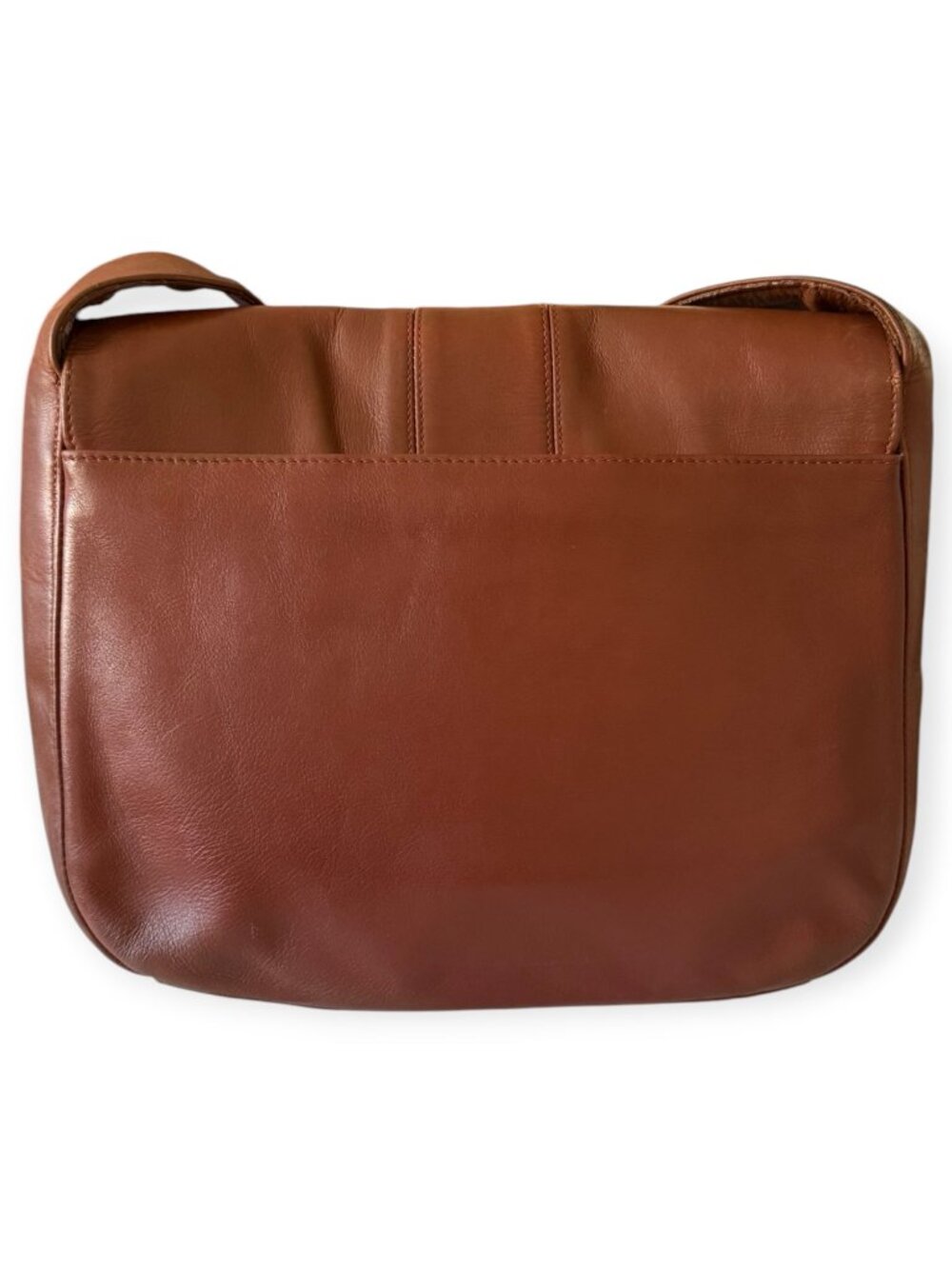 Vintage Mark Cross Cognac Brown Leather Flap Crossbody Bag - Picture 4 of 7